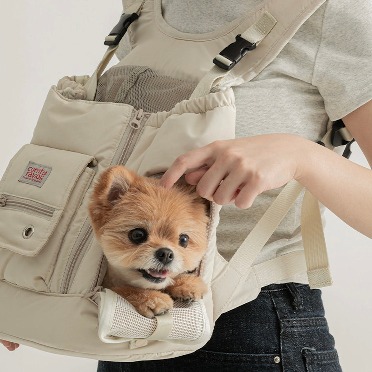 即納【BITE ME】COMFY RAVIOLI - Ten-mile bag(Beige)