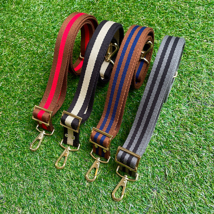 ※予約販売【HOSU】HOSU stripe dog strap(30mm)/Red×Brown