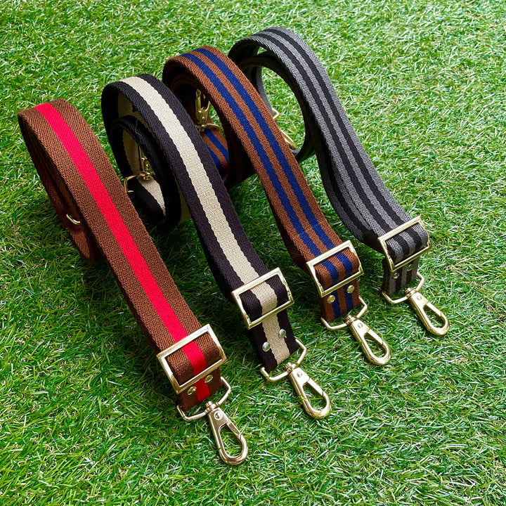 ※予約販売【HOSU】HOSU stripe dog strap(30mm)/Gray×Black