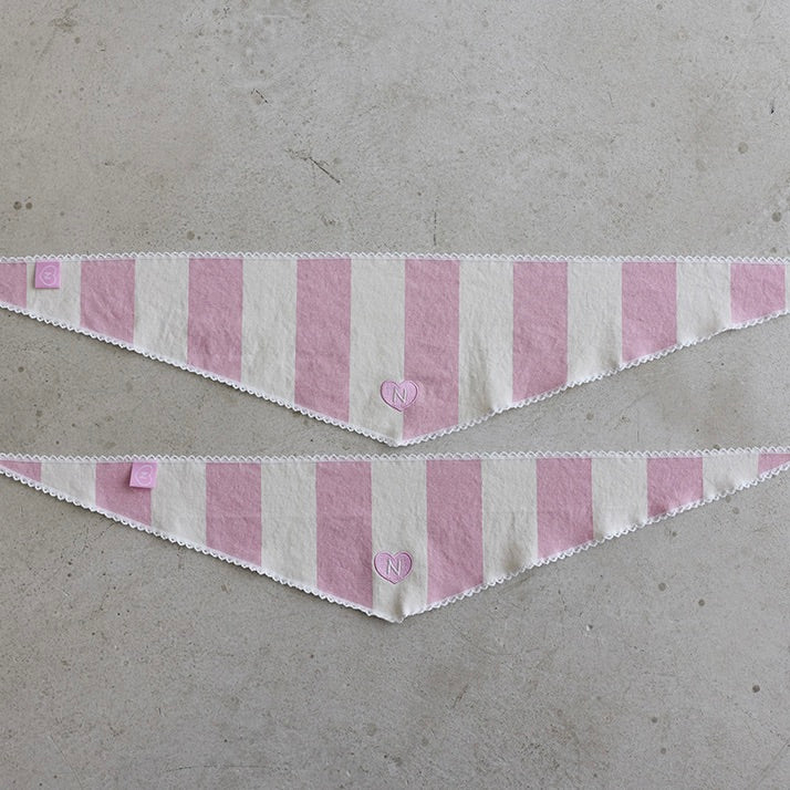 即納【noonoosoom】Pink stripe scarf