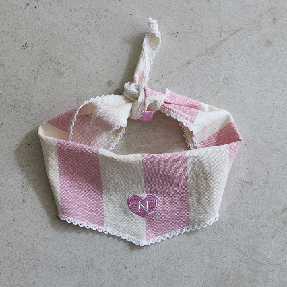 即納【noonoosoom】Pink stripe scarf
