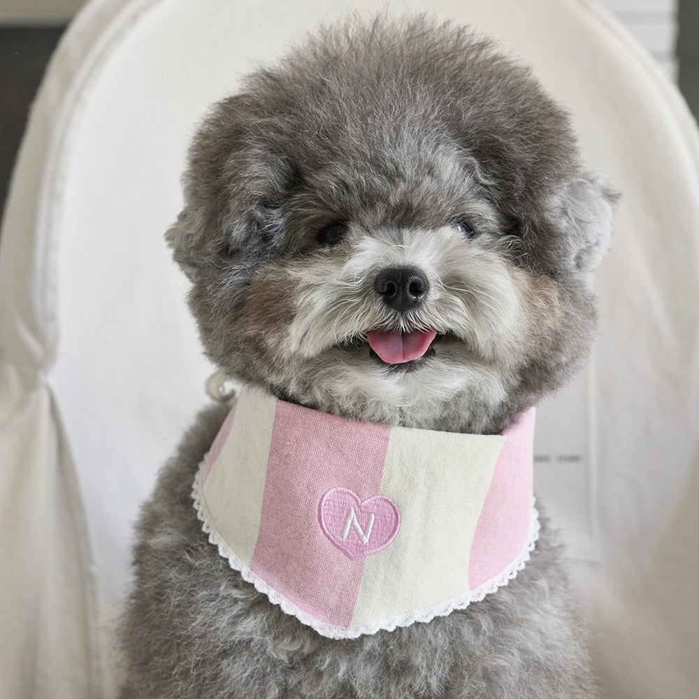 即納【noonoosoom】Pink stripe scarf