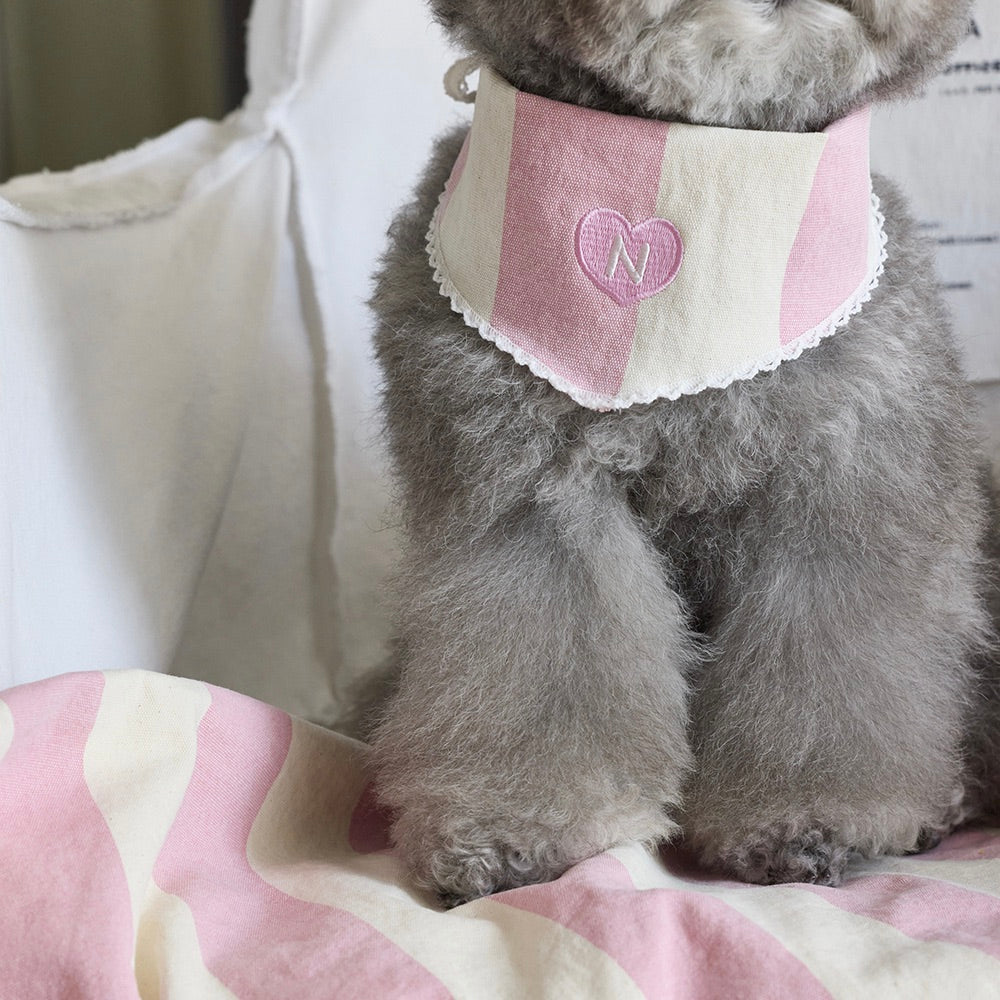 即納【noonoosoom】Pink stripe scarf