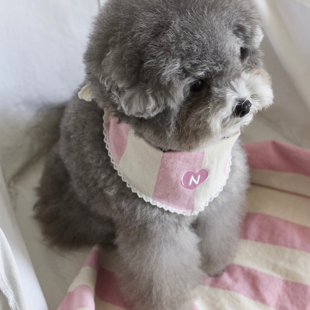 即納【noonoosoom】Pink stripe scarf