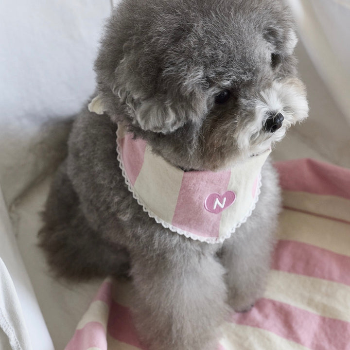 即納【noonoosoom】Pink stripe scarf