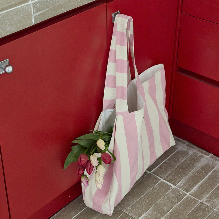 ※予約販売【noonoosoom】Pink stripe tote big bag