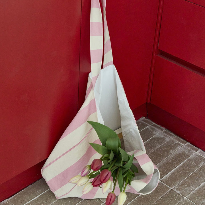 ※予約販売【noonoosoom】Pink stripe tote big bag