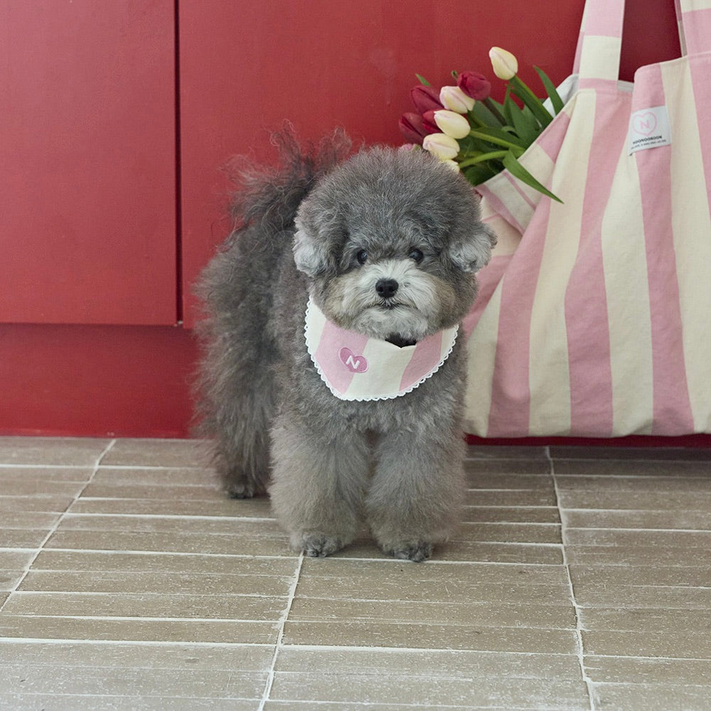即納【noonoosoom】Pink stripe scarf