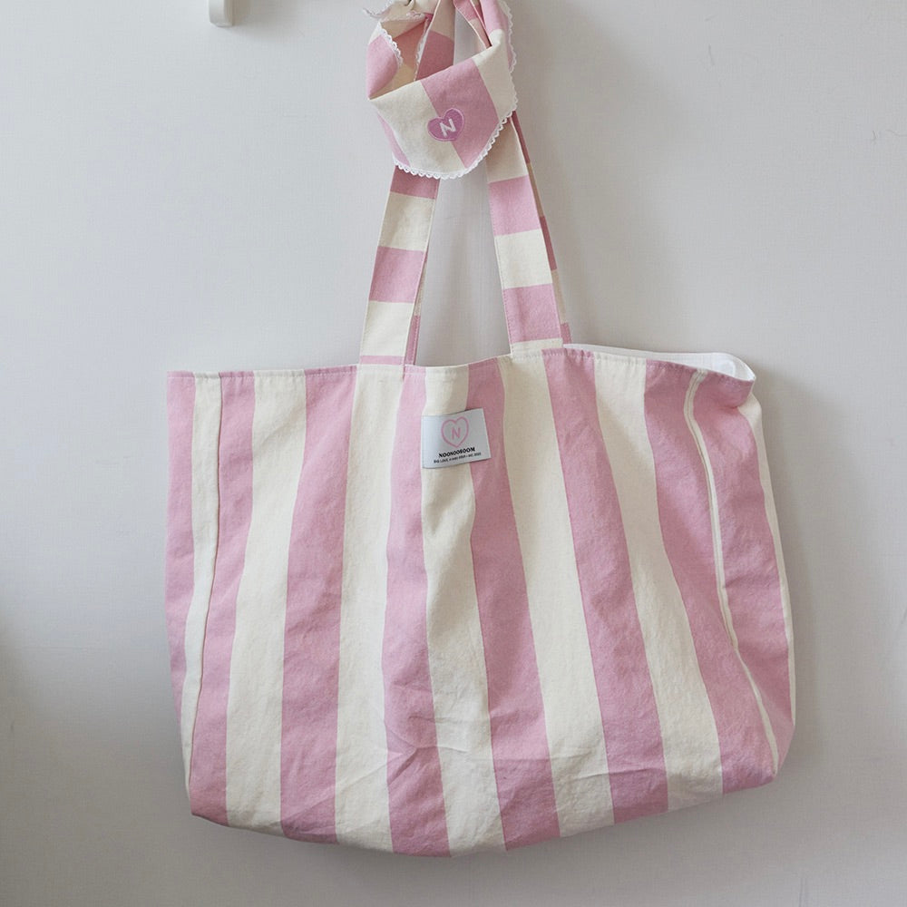 即納【noonoosoom】Pink stripe scarf
