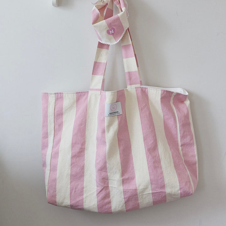 即納【noonoosoom】Pink stripe scarf