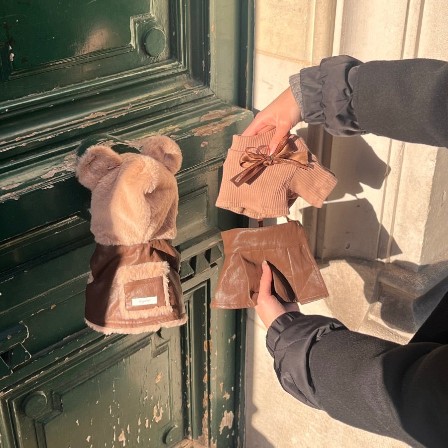 ※予約販売【Hi Yeboo】Seine Leather Skirt（Brown）