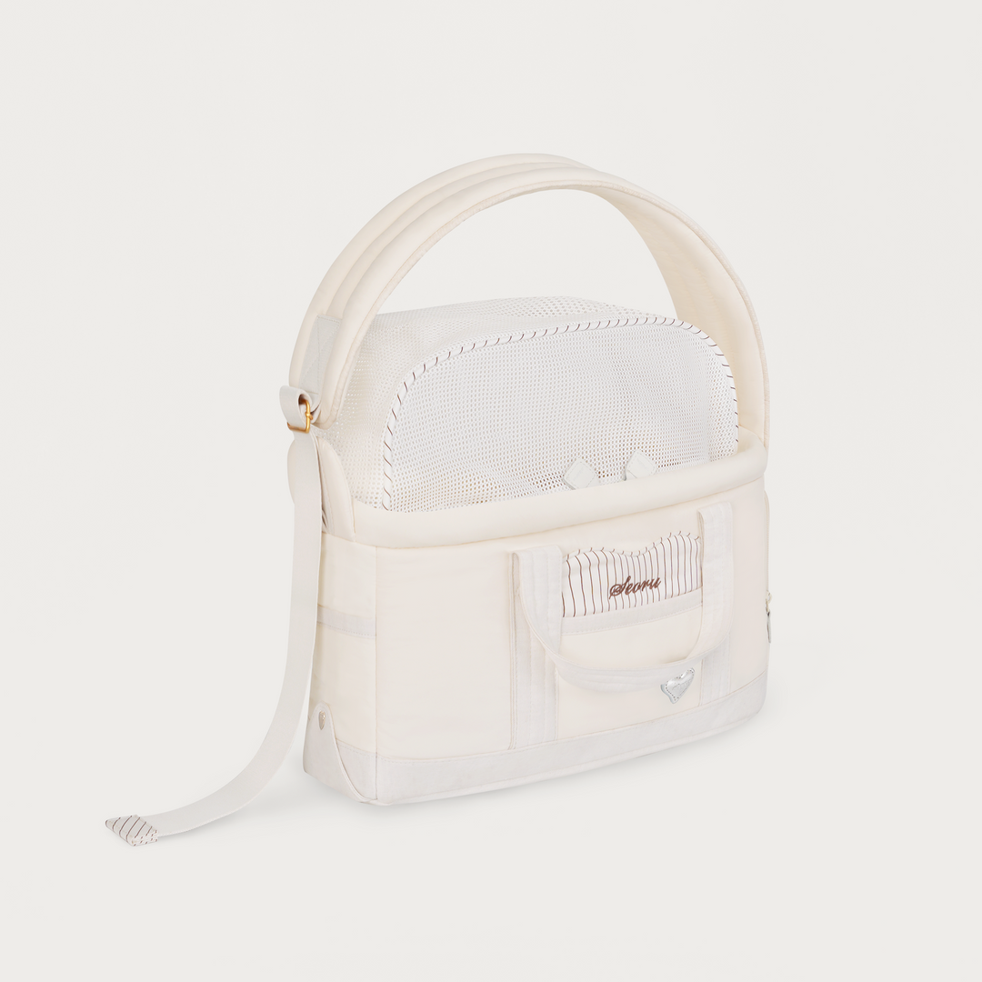 ※予約販売【seoru】Heart Veru Bag（Vanilla）｜犬用バッグ