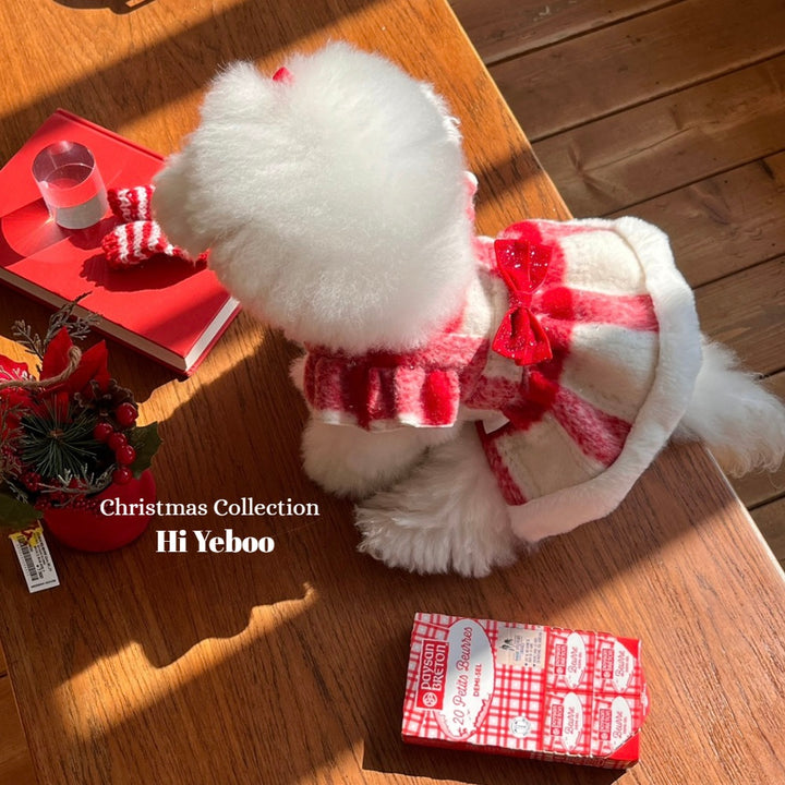 即納【Hi Yeboo】Christmas Wool Check Ops