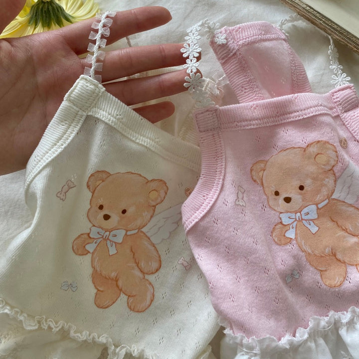 ※予約販売【Hi Yeboo】Cupid Bear Ops（Pink / Ivory）