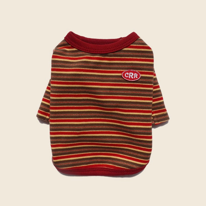※予約販売【CRR】Autumn Stripe Top（Cherry Brown）