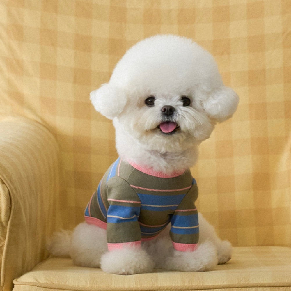 ※予約販売【noutti】Momo Stripe T-shirt（Vintage Khaki）