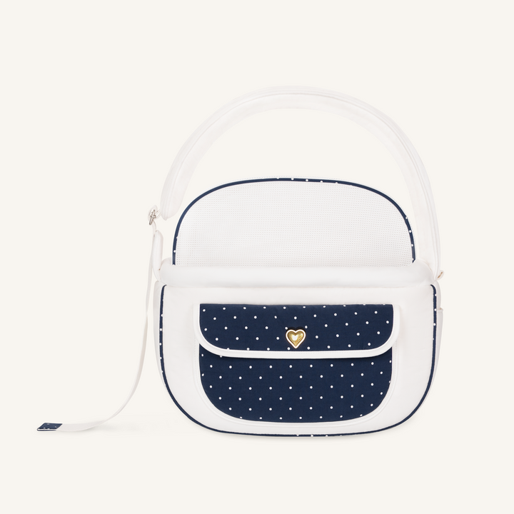 ※予約販売【seoru】Dot Valentine Bag（Navy）｜犬用バッグ