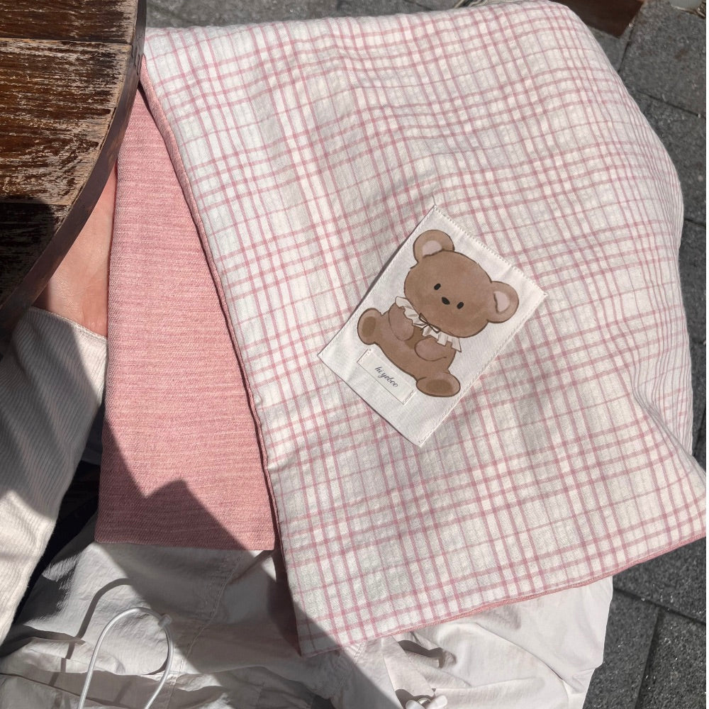 ※予約販売【Hi Yeboo】Bobo bear blanket（Blue / Pink）