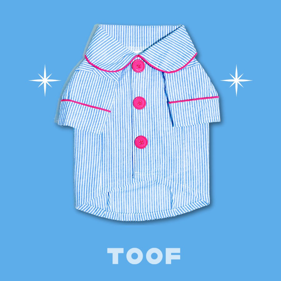 即納【TOOF】SWEET STRIPE PAJAMA（BLUE）