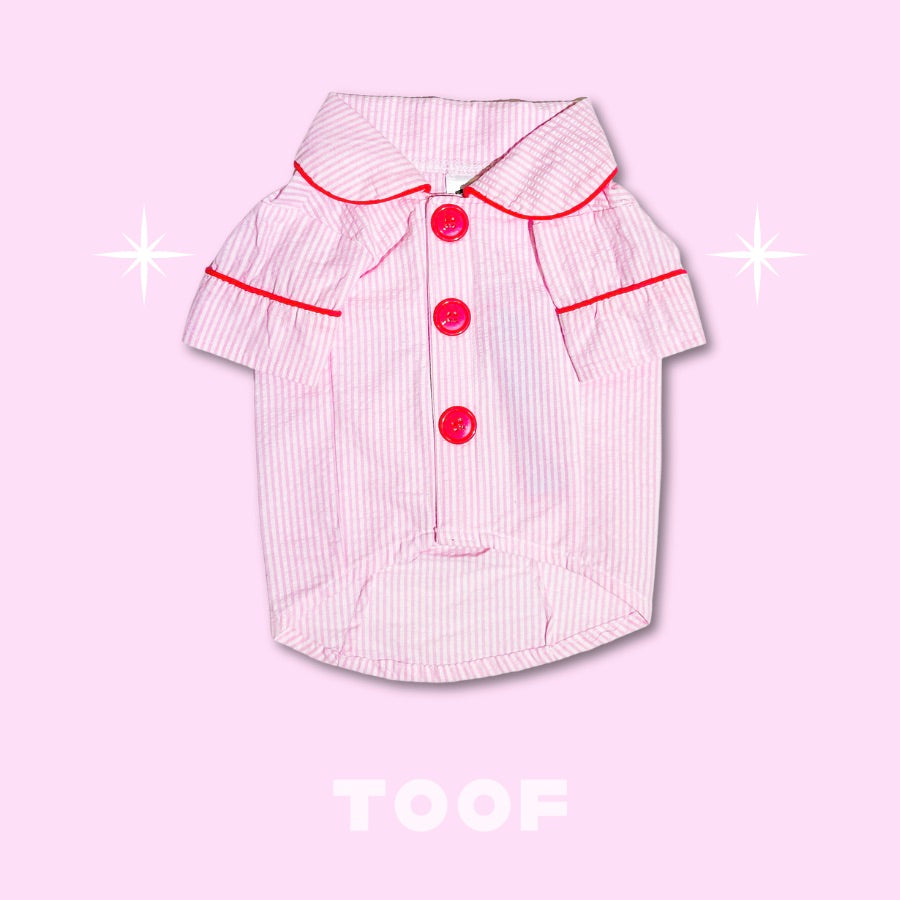 ※予約販売【TOOF】SWEET STRIPE PAJAMA（PINK）