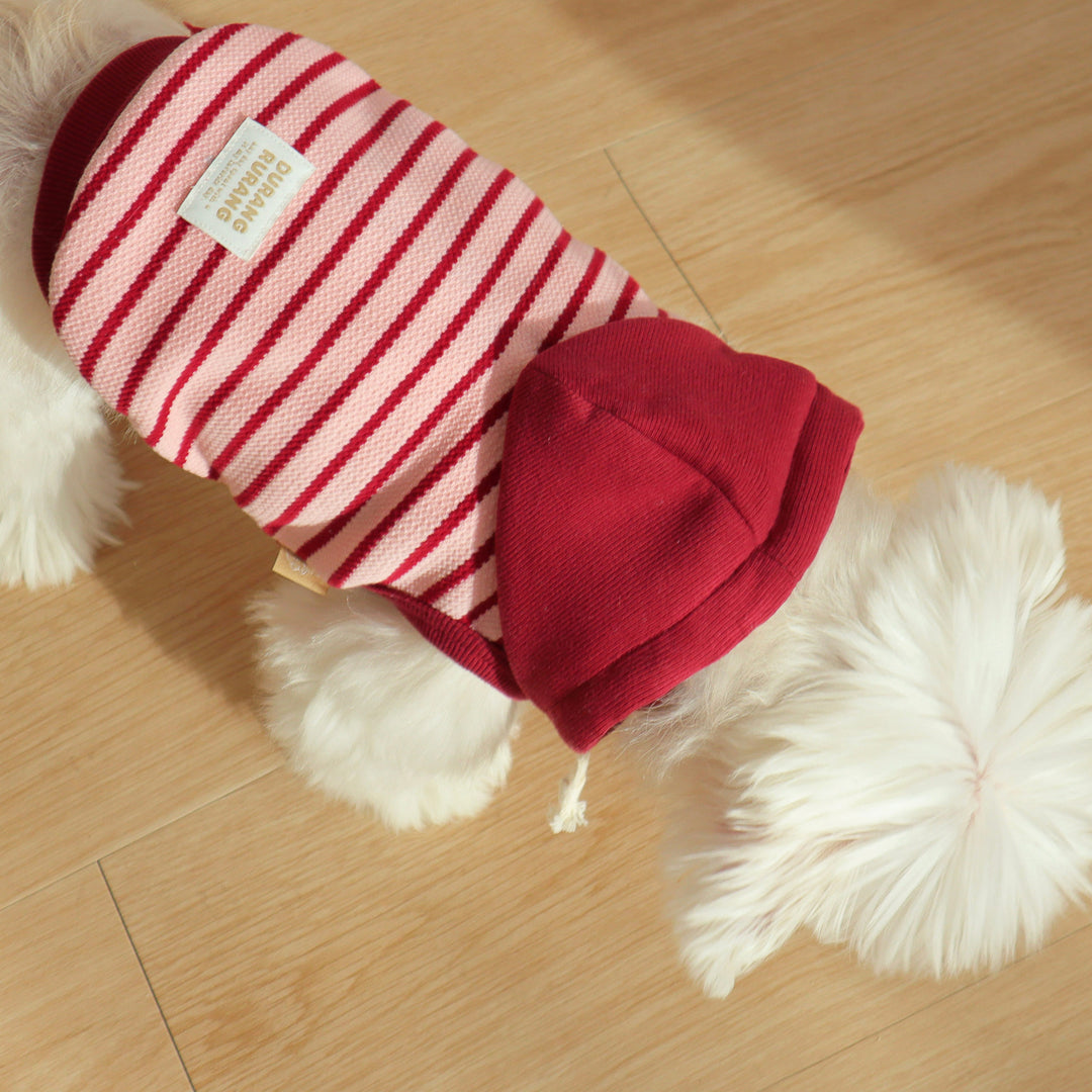 即納【DURANG RURANG】Nutty Hoodie Vest（Pink Burgundy）