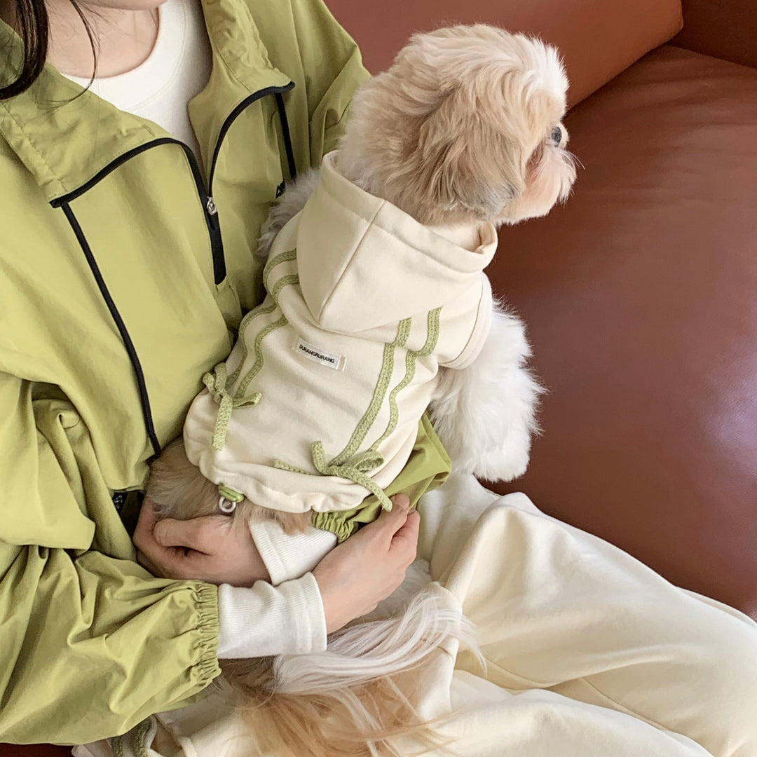 即納【DURANG RURANG】Ribbon Hoodie Jumper（Cream）