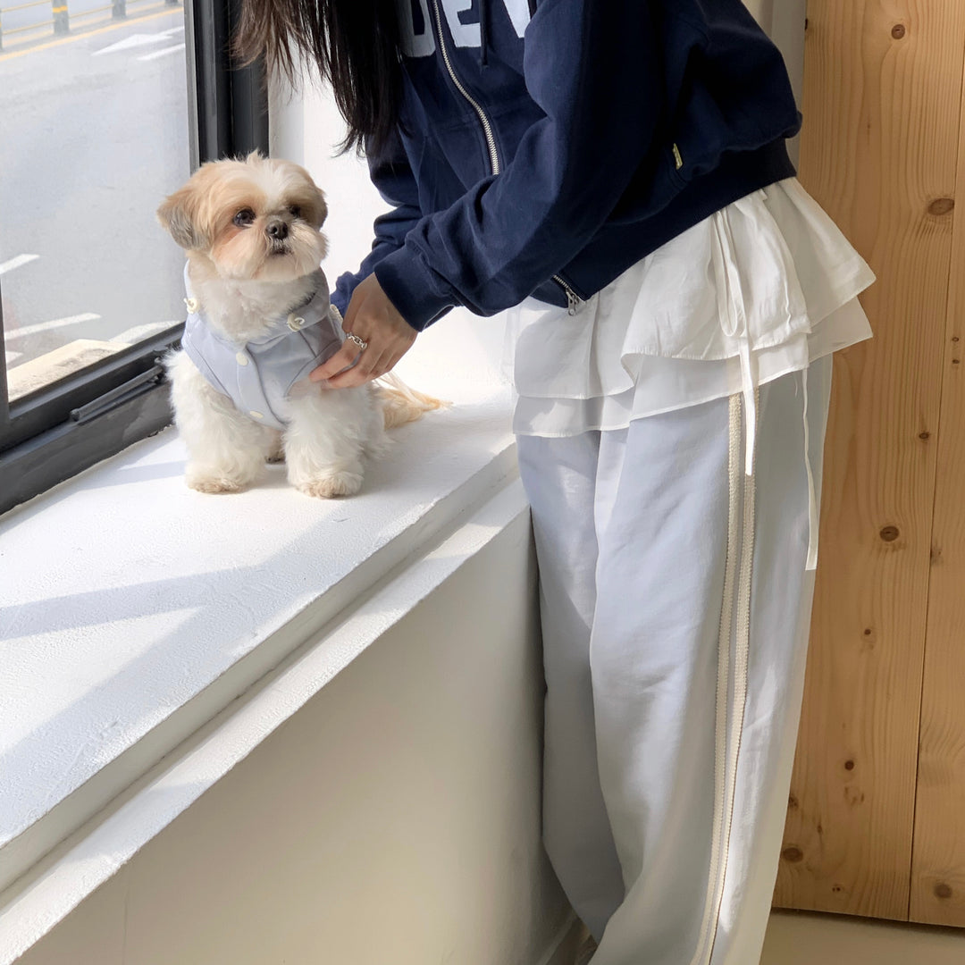 即納【DURANG RURANG】Ribbon Hoodie Jumper（Light Blue）