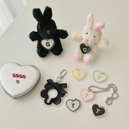 ※予約販売【nikiniki】Heart Initial Color Change Necklace SET(迷子札)