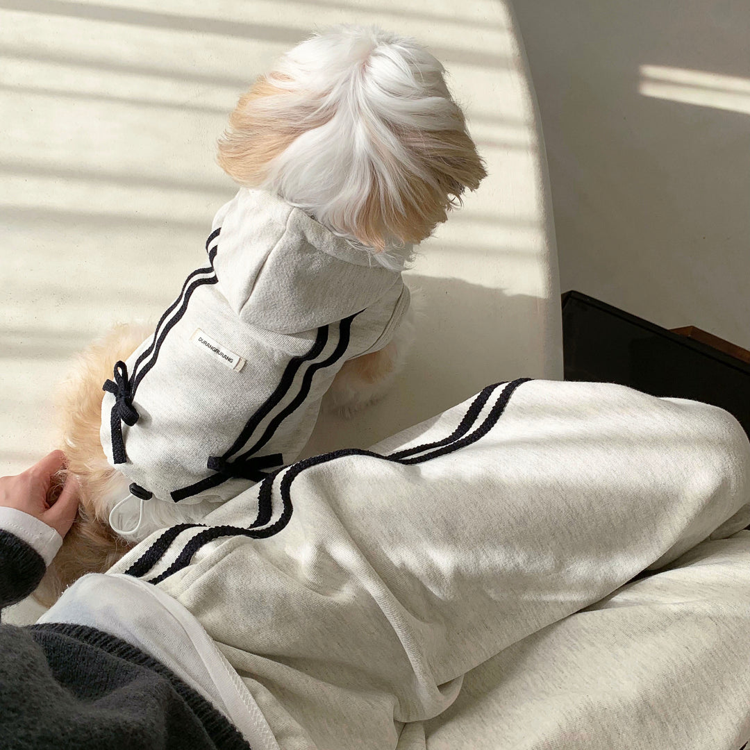 ※予約販売【DURANG RURANG】Ribbon Hoodie Jacket（Melange Gray）