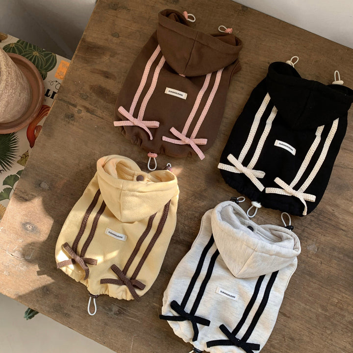 ※予約販売【DURANG RURANG】Ribbon Hoodie Jacket（Butter Yellow）