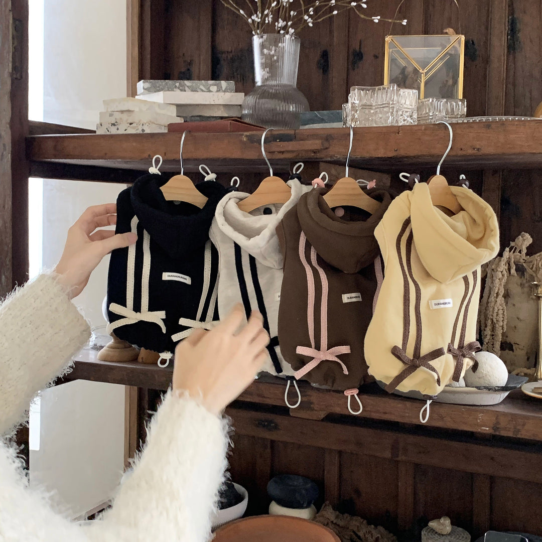 ※予約販売【DURANG RURANG】Ribbon Hoodie Jacket（Melange Gray）