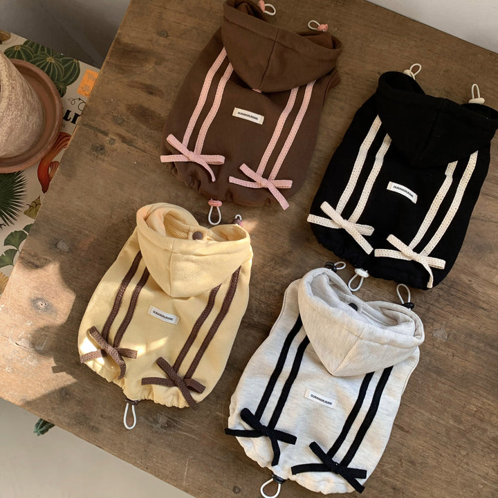 ※予約販売【DURANG RURANG】Ribbon Hoodie Jacket（Melange Gray）