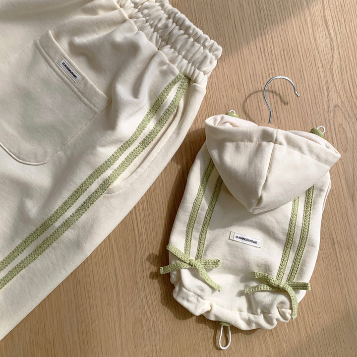 即納【DURANG RURANG】Ribbon Hoodie Jumper（Cream）