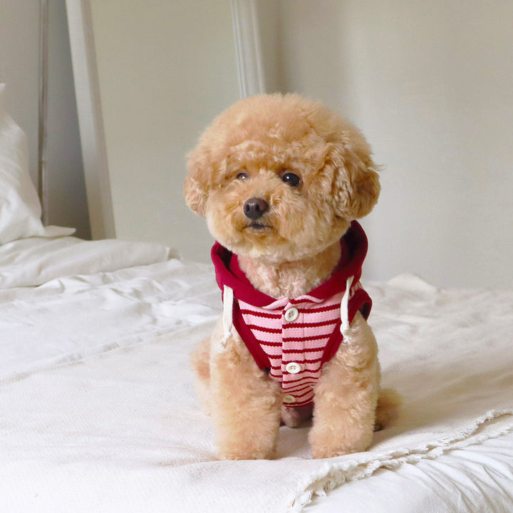 即納【DURANG RURANG】Nutty Hoodie Vest（Pink Burgundy）