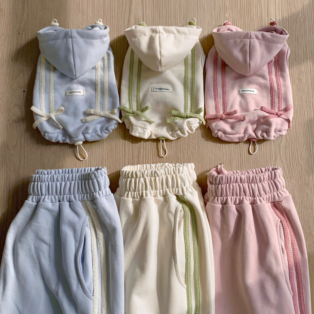 即納【DURANG RURANG】Ribbon Hoodie Jumper（Light Blue）