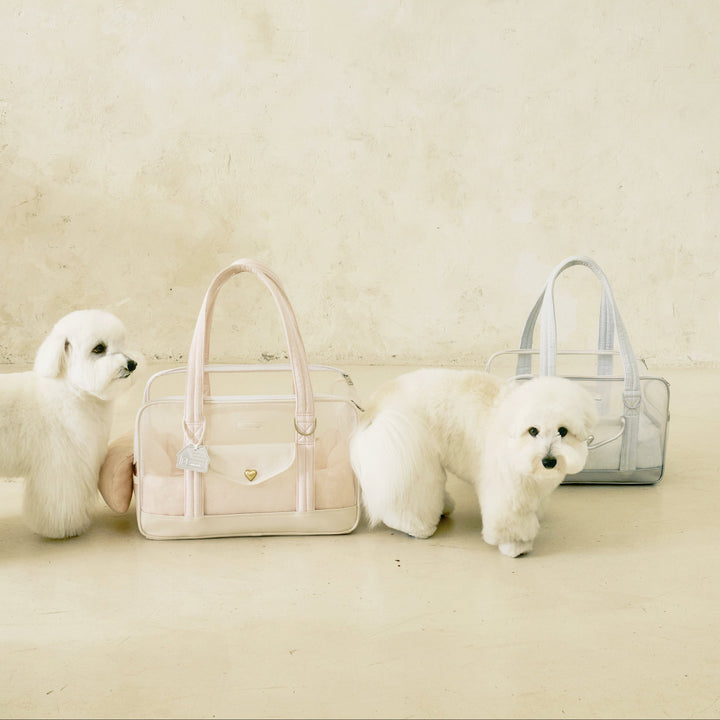 ※予約販売【seoru】Mesh Ballon Bag(Ivory&Pink)
