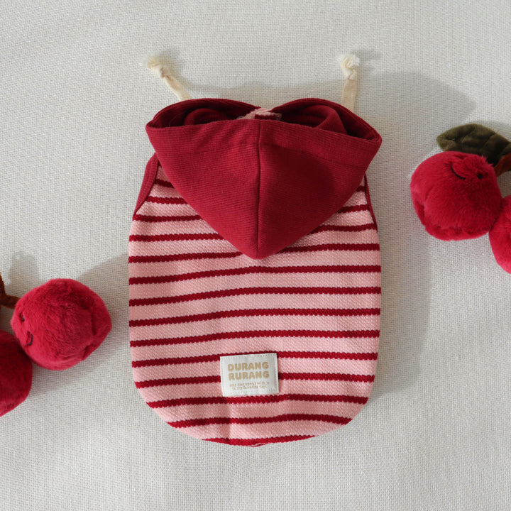 即納【DURANG RURANG】Nutty Hoodie Vest（Pink Burgundy）