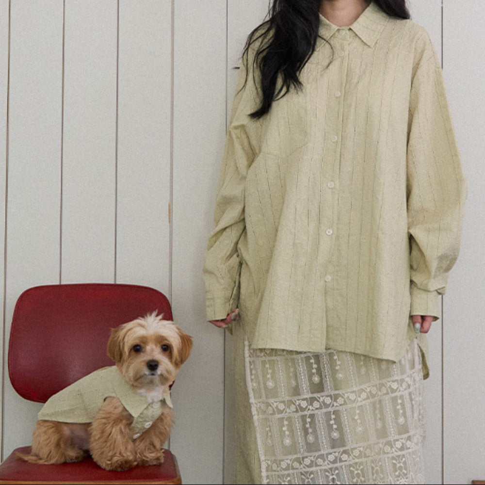 ※予約販売【noutti】Aile Eyelet Shirt（Sage Green）