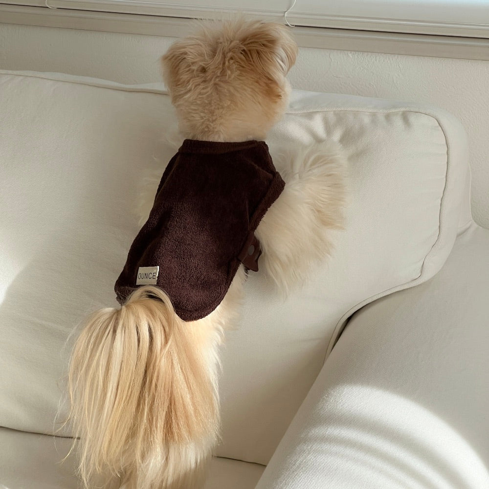※予約販売【OUNCE】Teddy Bear Vest & Bonnet（Brown）
