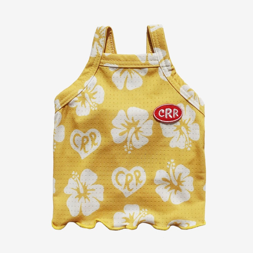 即納【CRR】Summer Hawaiian Cool Strap Top（Yellow）