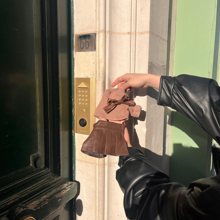 ※予約販売【Hi Yeboo】Seine Leather Skirt（Brown）