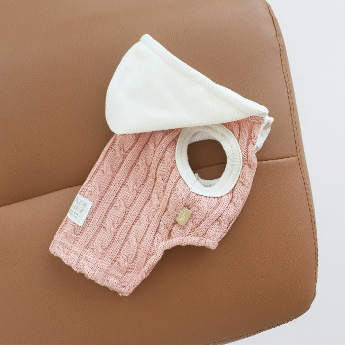 即納【DURANG RURANG】Twisted hooded vest（Pink）