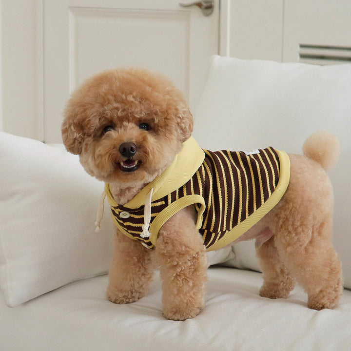 即納【DURANG RURANG】Nutty Hoodie Vest（Mocha Yellow）