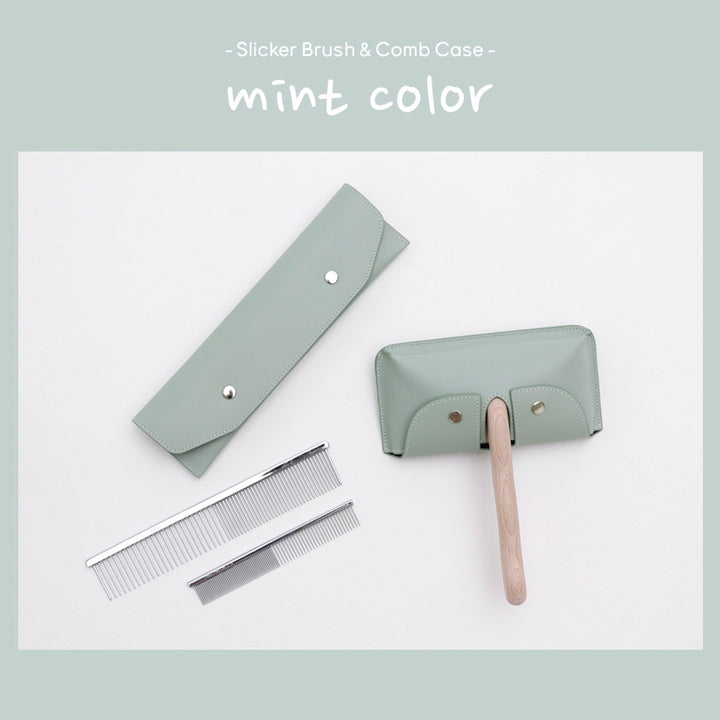 即納【Chiot】Leather Slicker Brush / Comb Case（Olive）