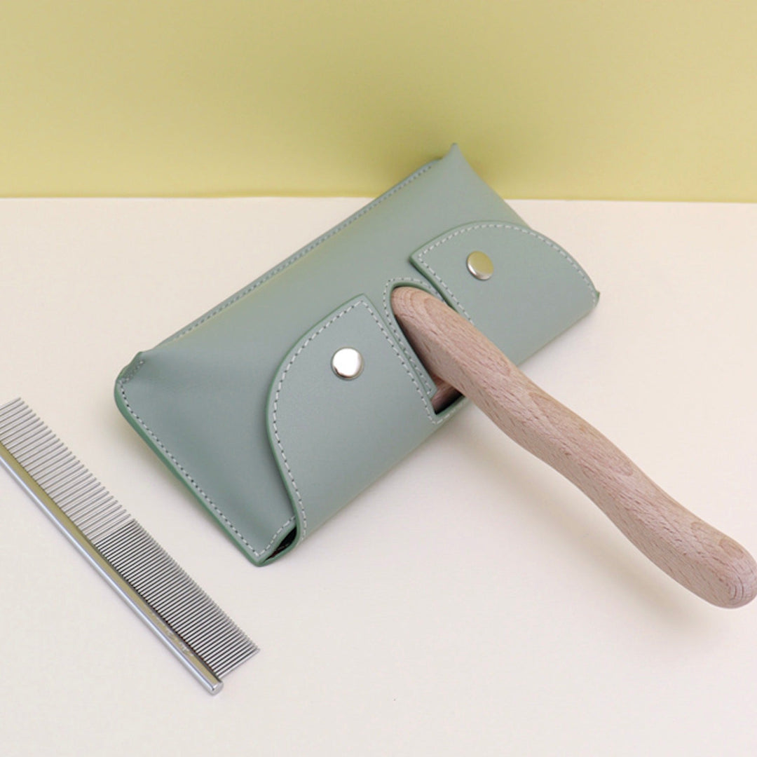即納【Chiot】Leather Slicker Brush / Comb Case（Olive）