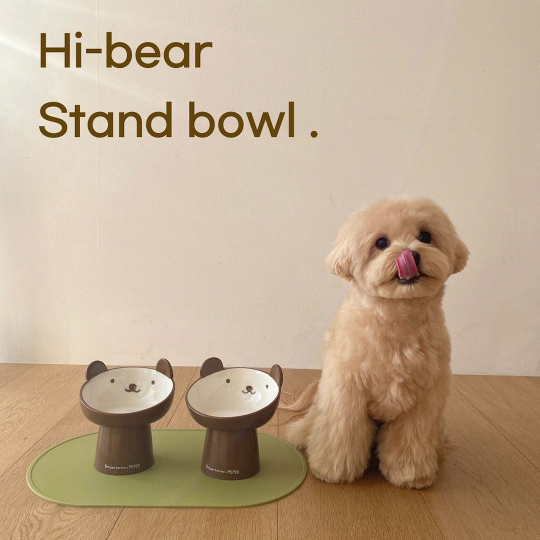 即納【Bonjour TOU-TOU×peper】Hi bear Stand bowl