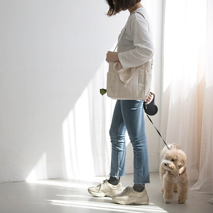 即納【BITE ME】Dog Walking Bag canvas（ivory）