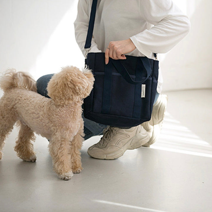 即納【BITE ME】Dog Walking Bag canvas（Navy）