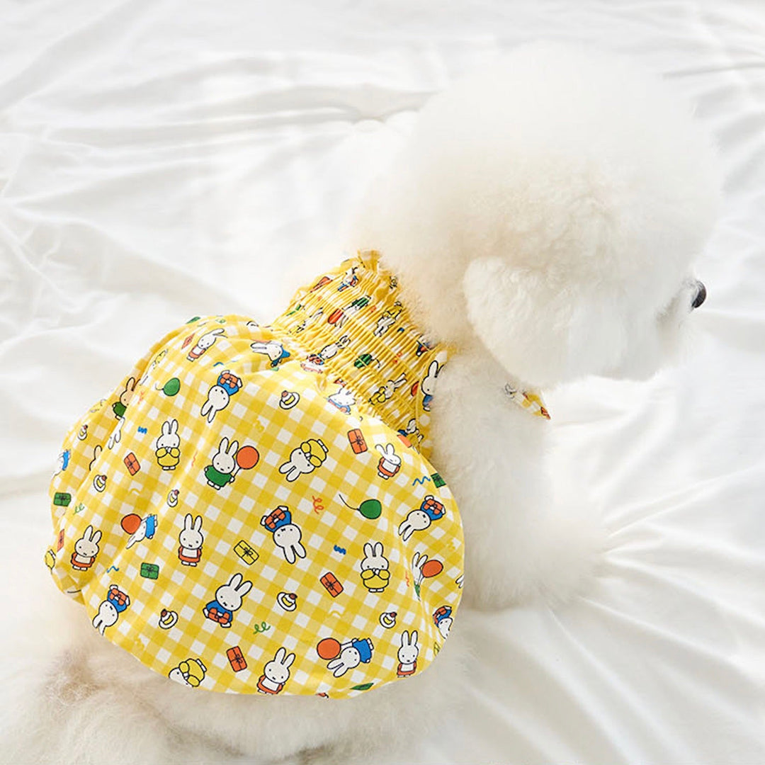 即納【noutti】miffy happy day check ballon top（Yellow）