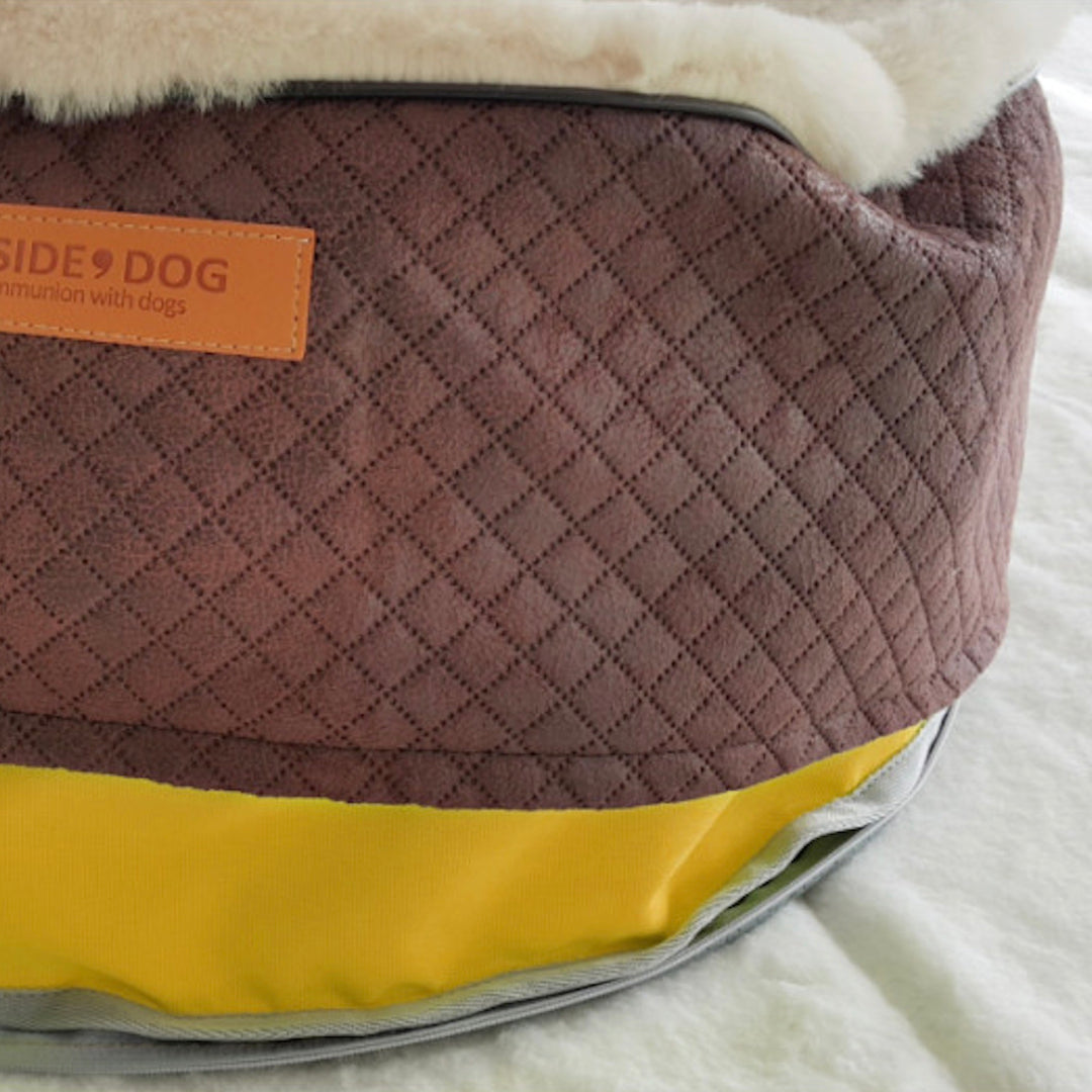 ※予約販売【INSIDE DOG & CAT】macaron Bean bag  tube cover cushion（antique brown）
